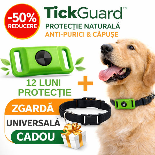 TickGuard™ – 12 Luni Protecție Naturală Anti-Purici și Căpușe