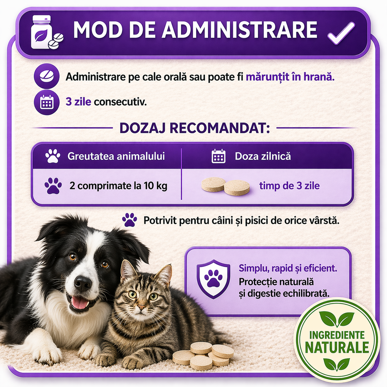 ParaStop - 50 Tablete antiparazitare naturale pentru câini și pisici