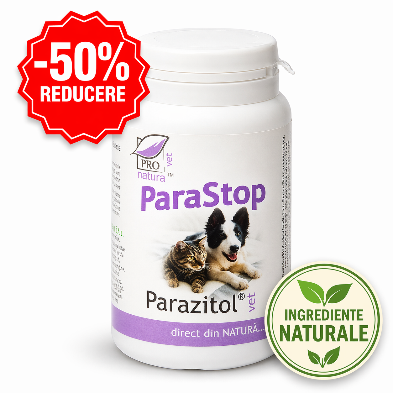 ParaStop - 50 Tablete antiparazitare naturale pentru câini și pisici
