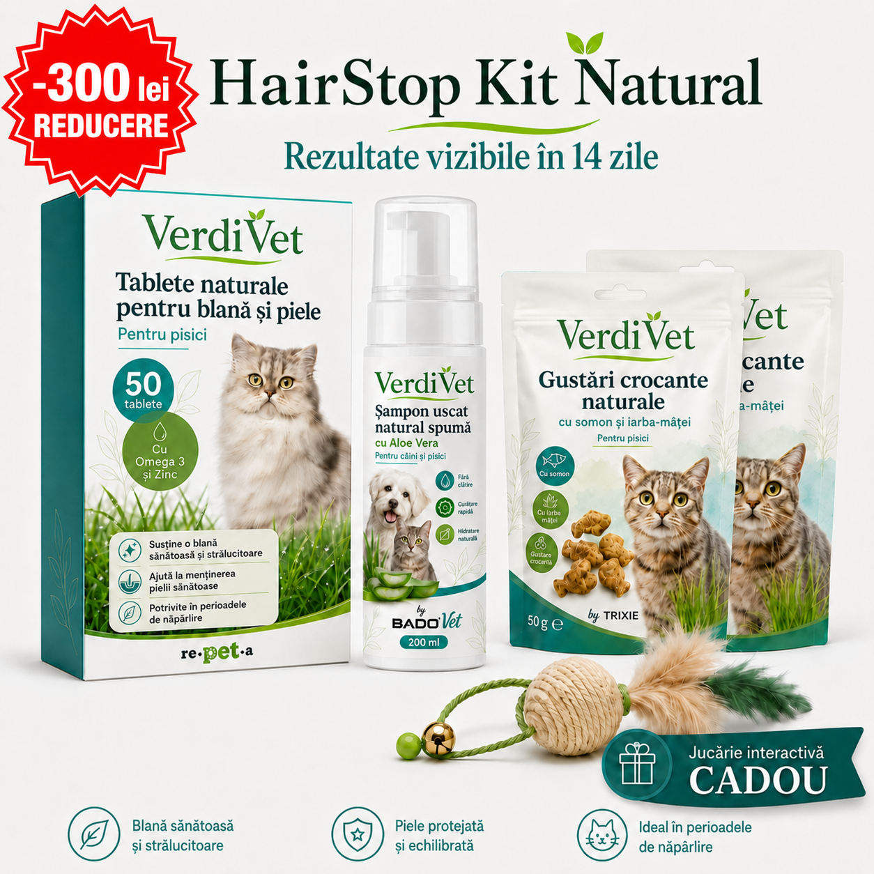 14 zile HairStop Kit™ Natural Anti-Căderea Părului Pisici