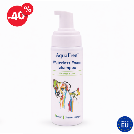 AquaFree™ – Șampon Uscat pentru Câini și Pisici (Spumă cu Aloe Vera)